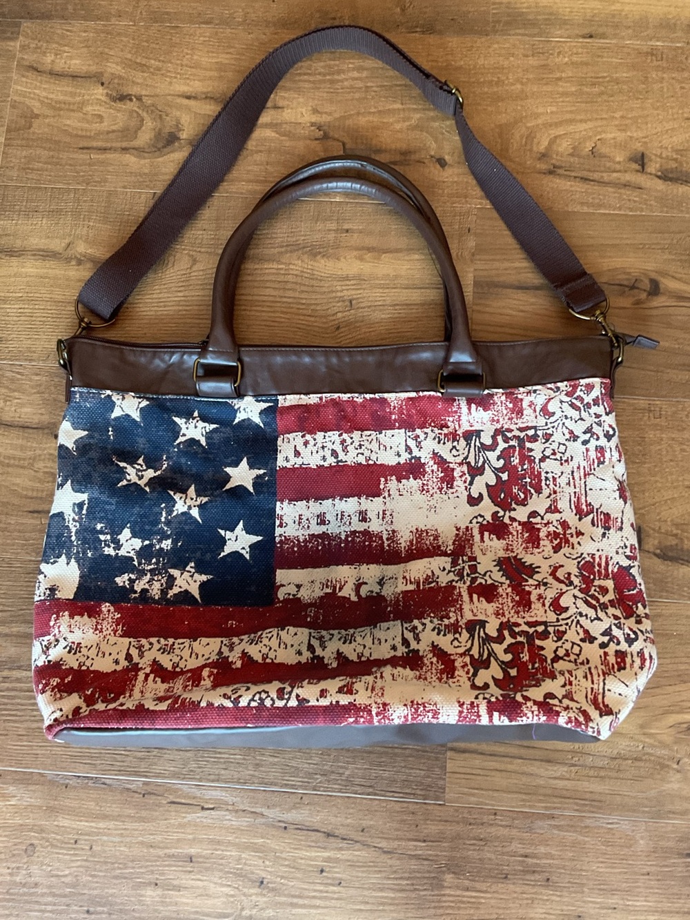 Mossimo Supply Co. American Flag Weathered Look Tote Bag